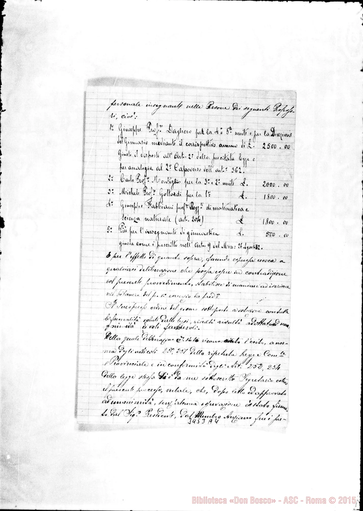 Fotogramma A 4 — Deliberazione del Consiglio Comunale. Copia, il 18-05-1891