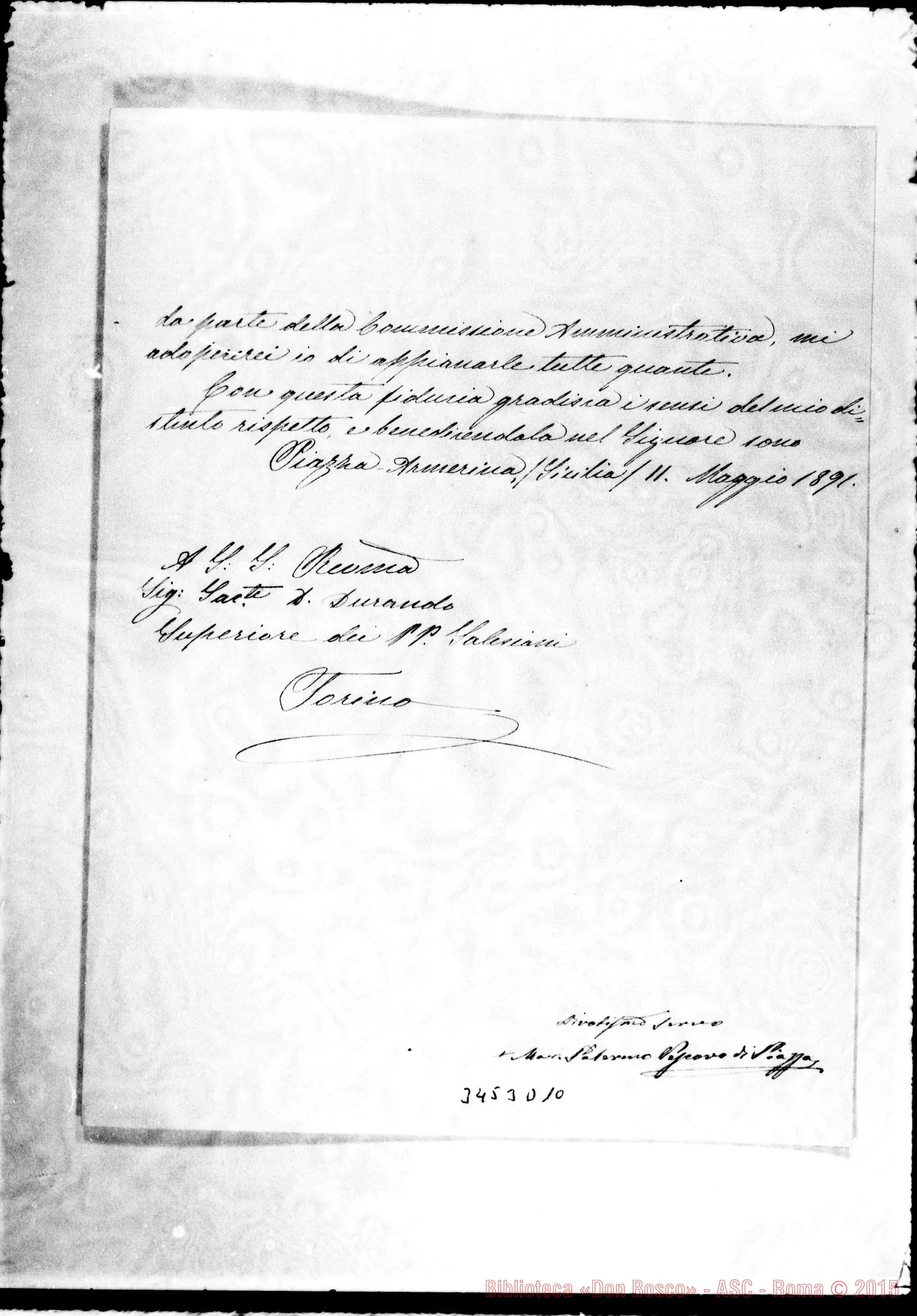 Fotogramma D 10 — Mariano Palermo, vesc.-Don Durando. Piazza, 11-05-1891