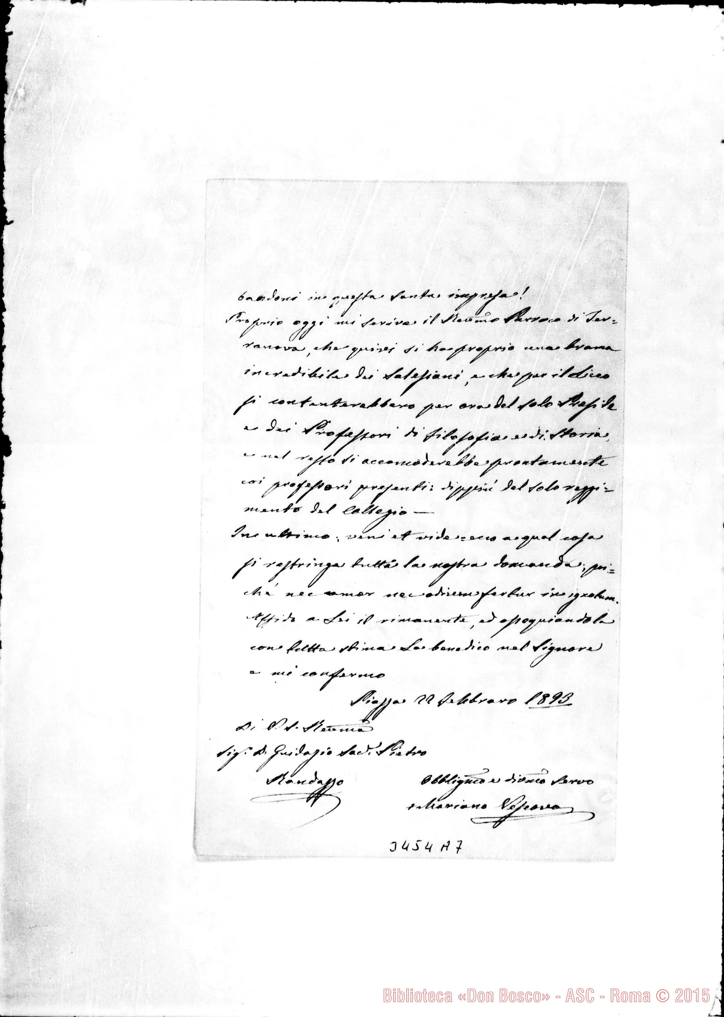 Fotogramma A 7 — Mariano Palermo, vesc.-Don Guidazio Pietro. Piazza, 22-02-1893