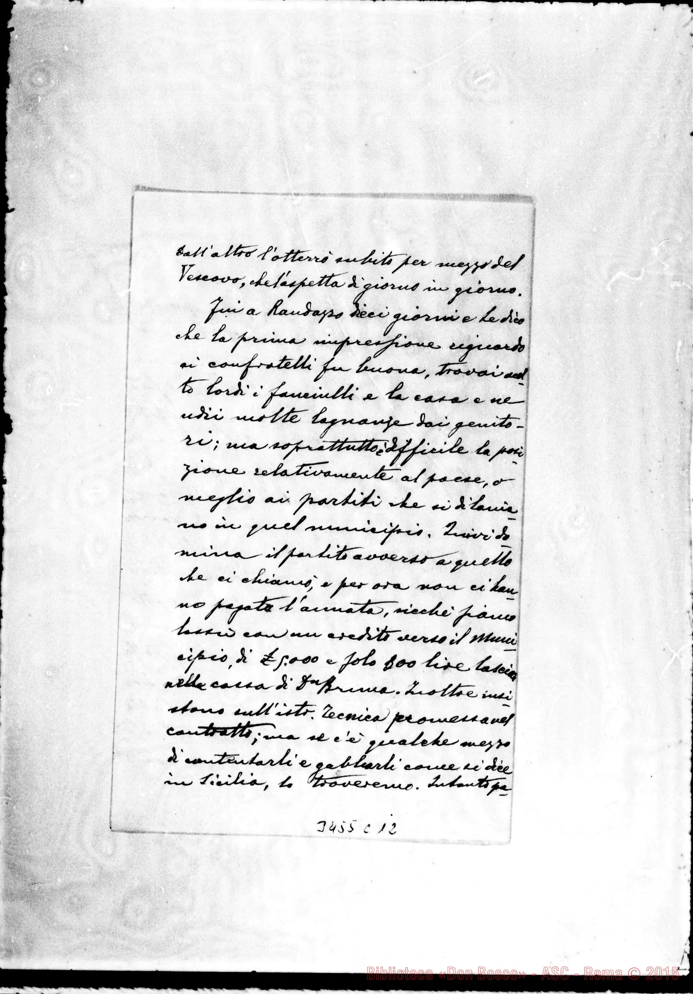 Fotogramma C 12 — Don Domenico Ercolini-Don Durando. Terranova, 17-08-1902