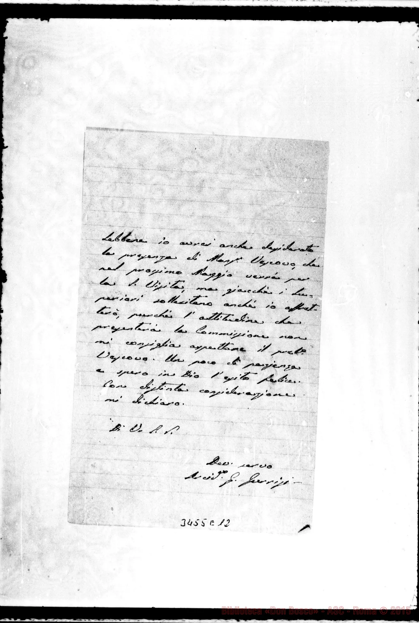 Fotogramma E 12 — Don Gurrisi-Rev.mo Sig. Terranova, 20-04-1896