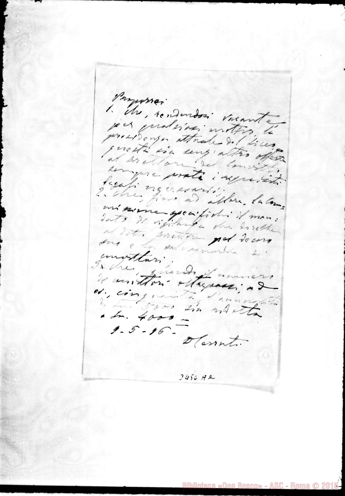 Fotogramma A 2 — Note di Don Cerruti
