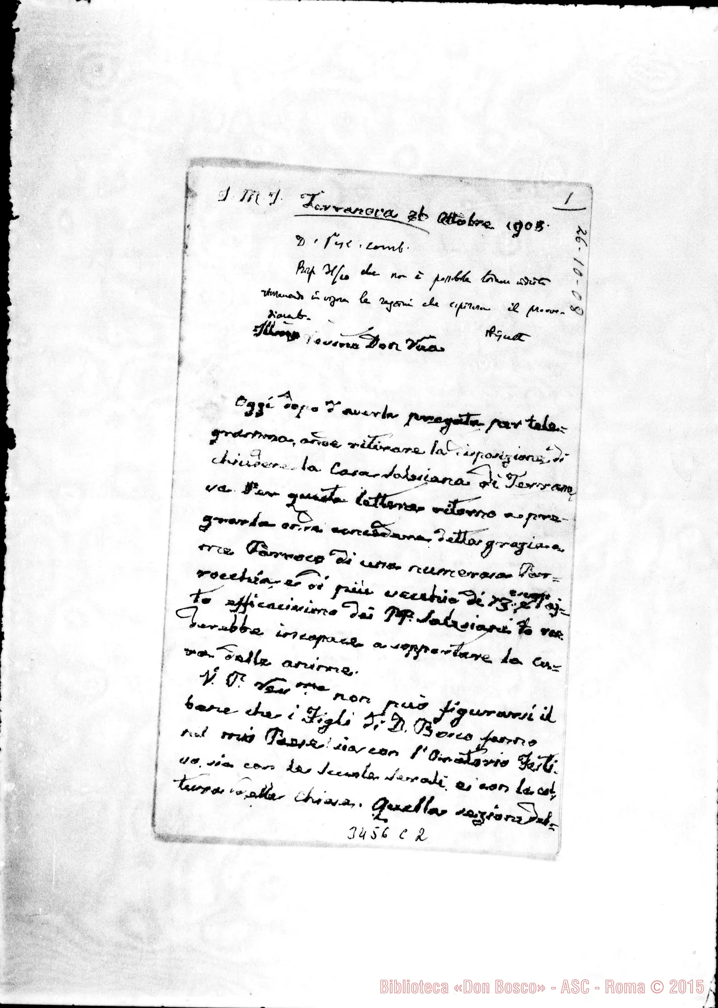 Fotogramma C 2 — Don Gurrisi-Don Rua. Terranova, 26-10-1908 Autogr. Rua