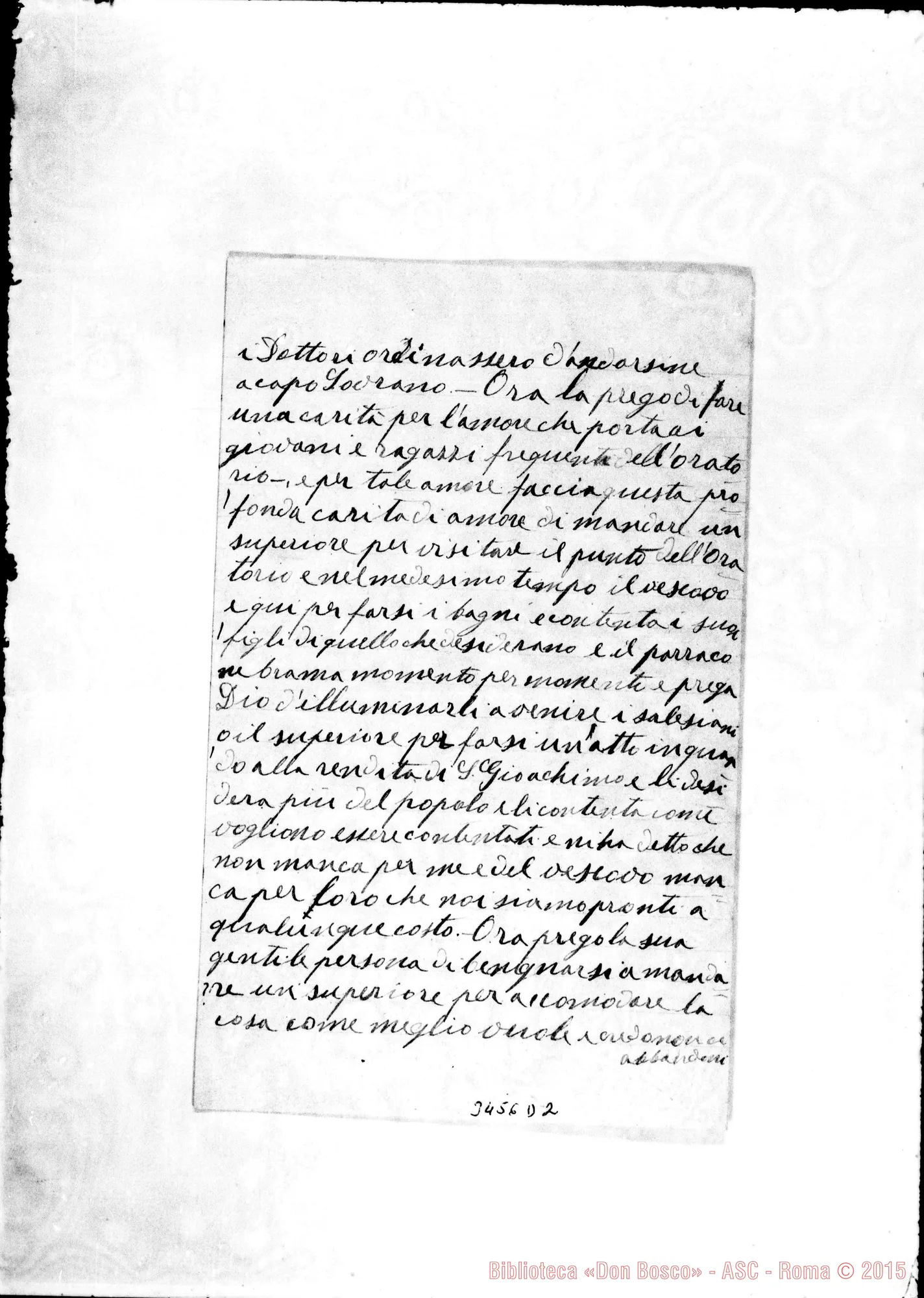 Fotogramma D 2 — Emanuele Morinello-Don Rua. Terranova, 28-08-1909 Autogr. Rua