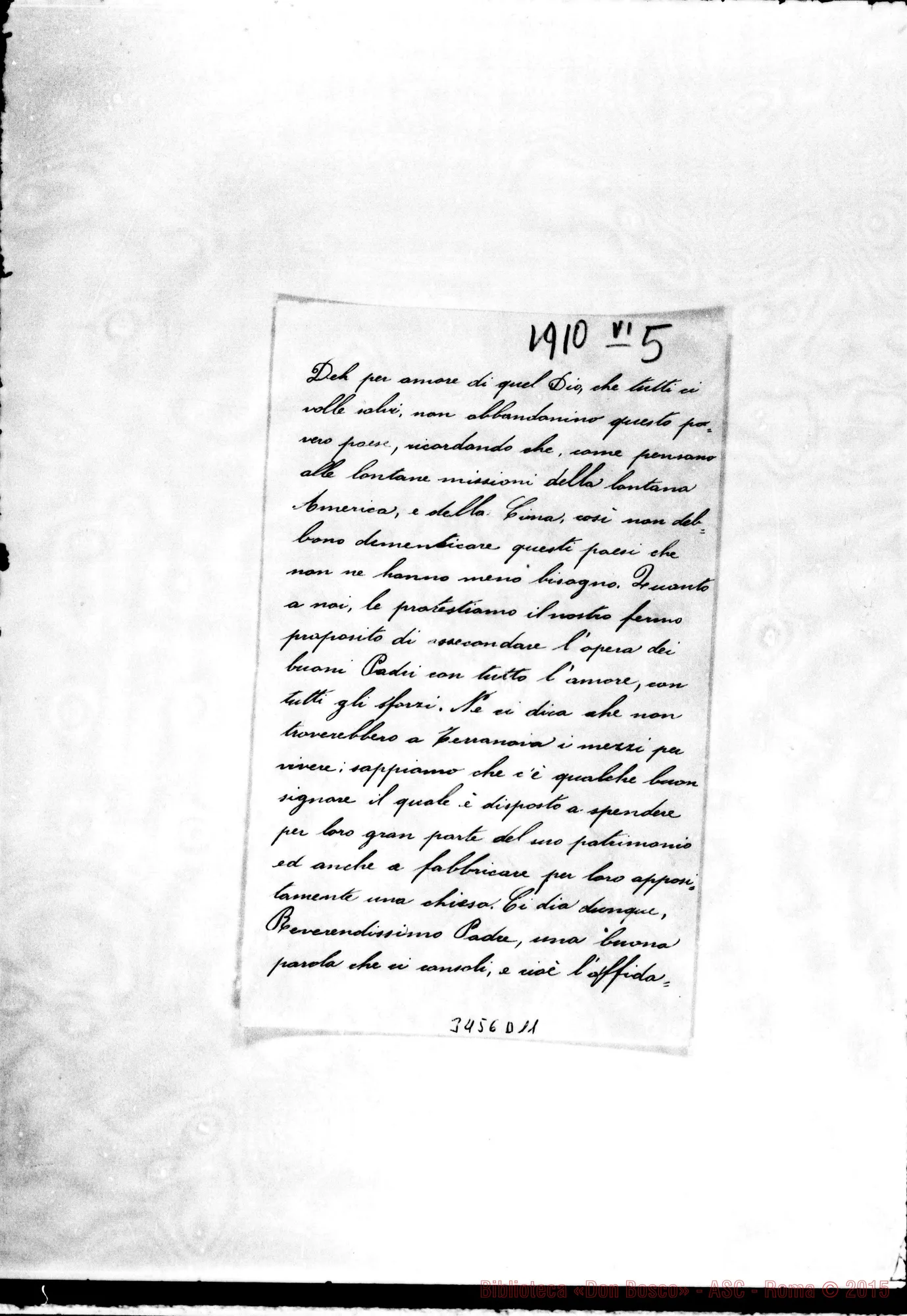 Fotogramma D 11 — Commissione-Rev.mo Padre. Terranova, 5-06-1910