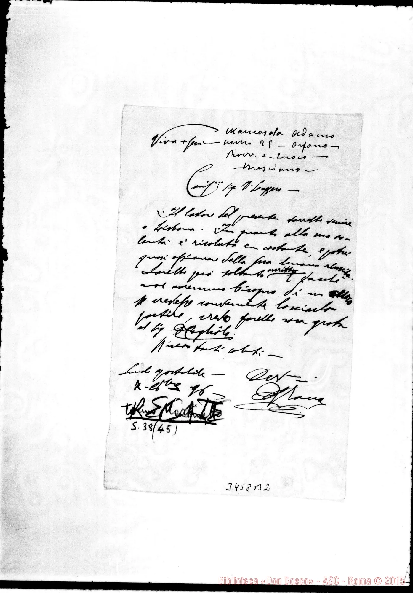 Fotogramma B 2 — Don Rocca-Don Lazzero, il 7-10-1896