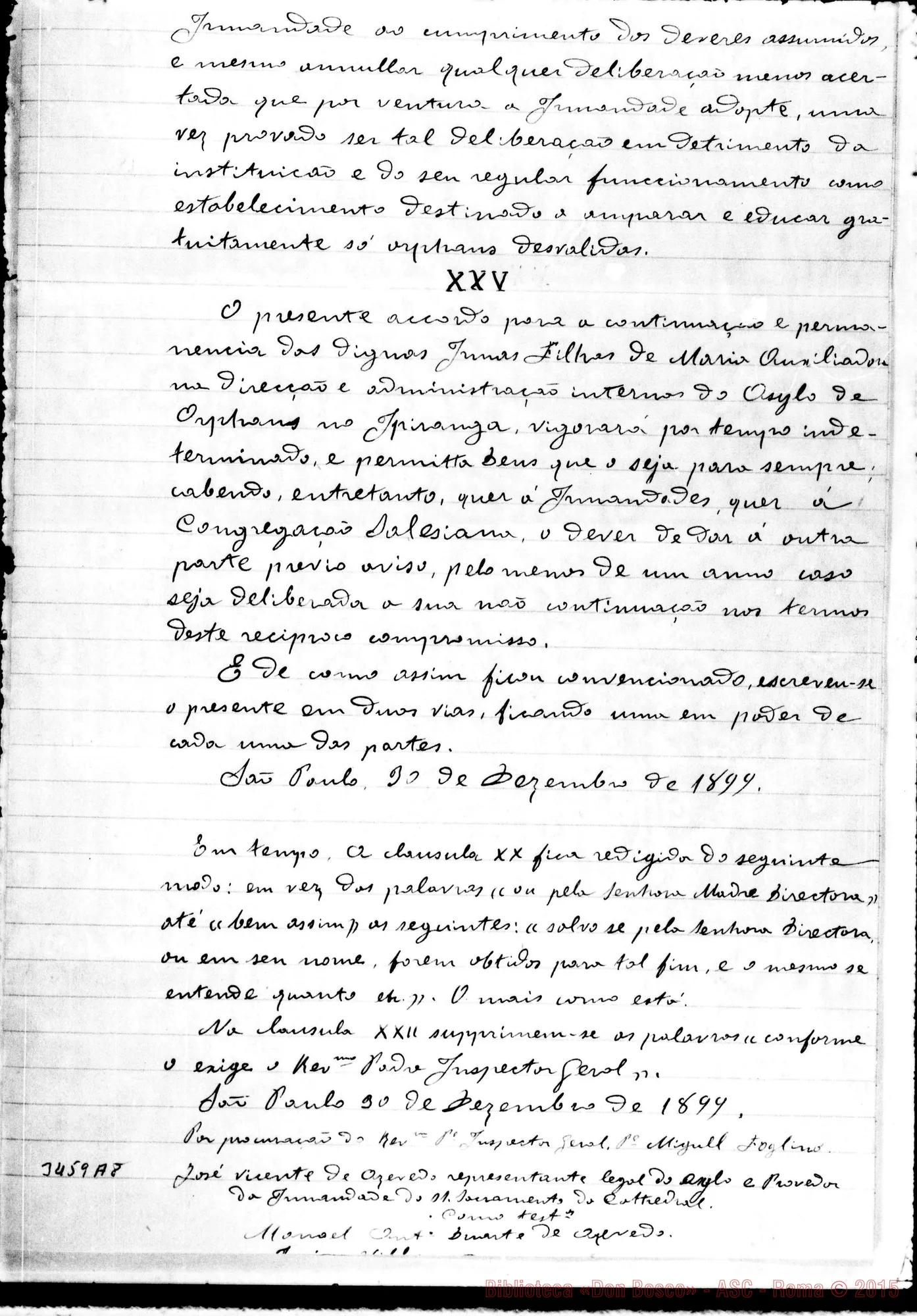 Fotogramma A 8 — Ypiranga: Contratto. Saô Paulo, 30-12-1899. Copia