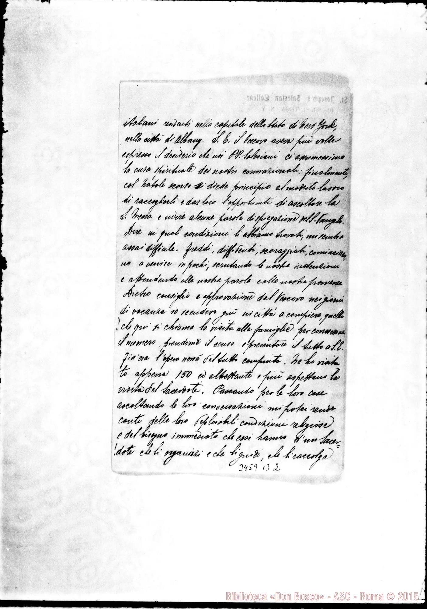 Fotogramma B 2 — Albany: Don Giuseppe Sinieoni-Don Rua. Troy, 12-03-1905