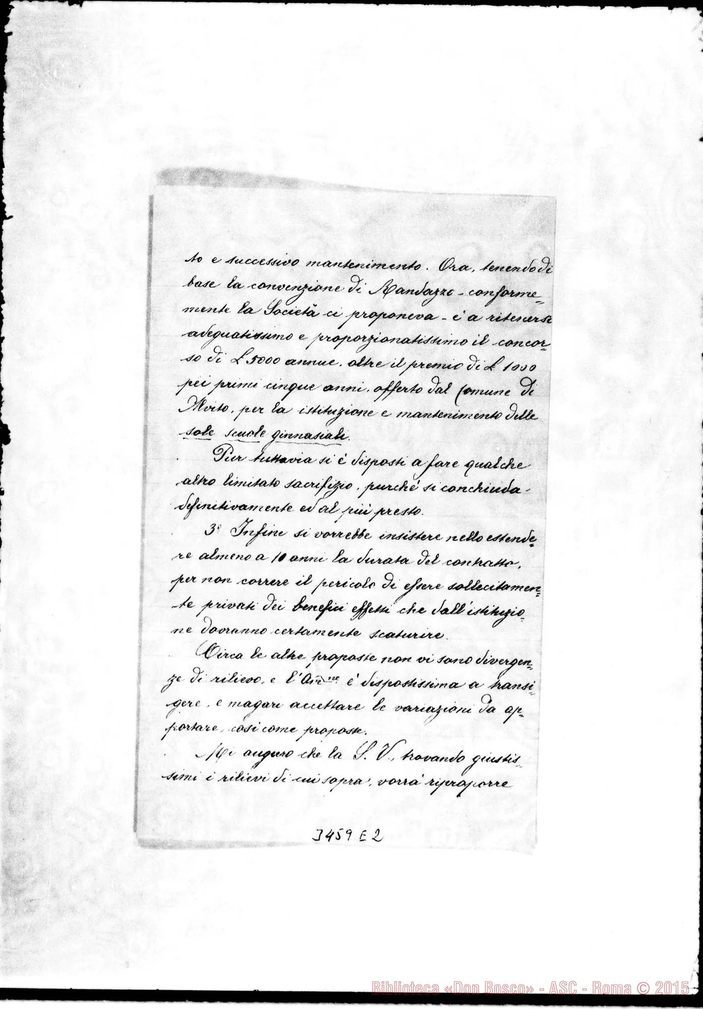 Fotogramma E 2 — Dal Gabinetto del Sindaco-Don Cagliero C. Alvito, 25-06-1897