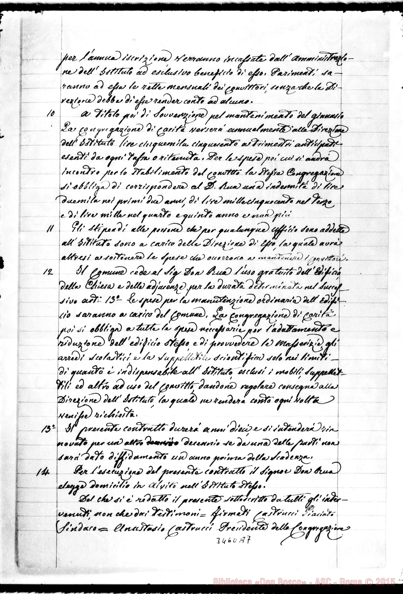 Fotogramma A 7 — Copia di convenzione per il Collegio di Alvito