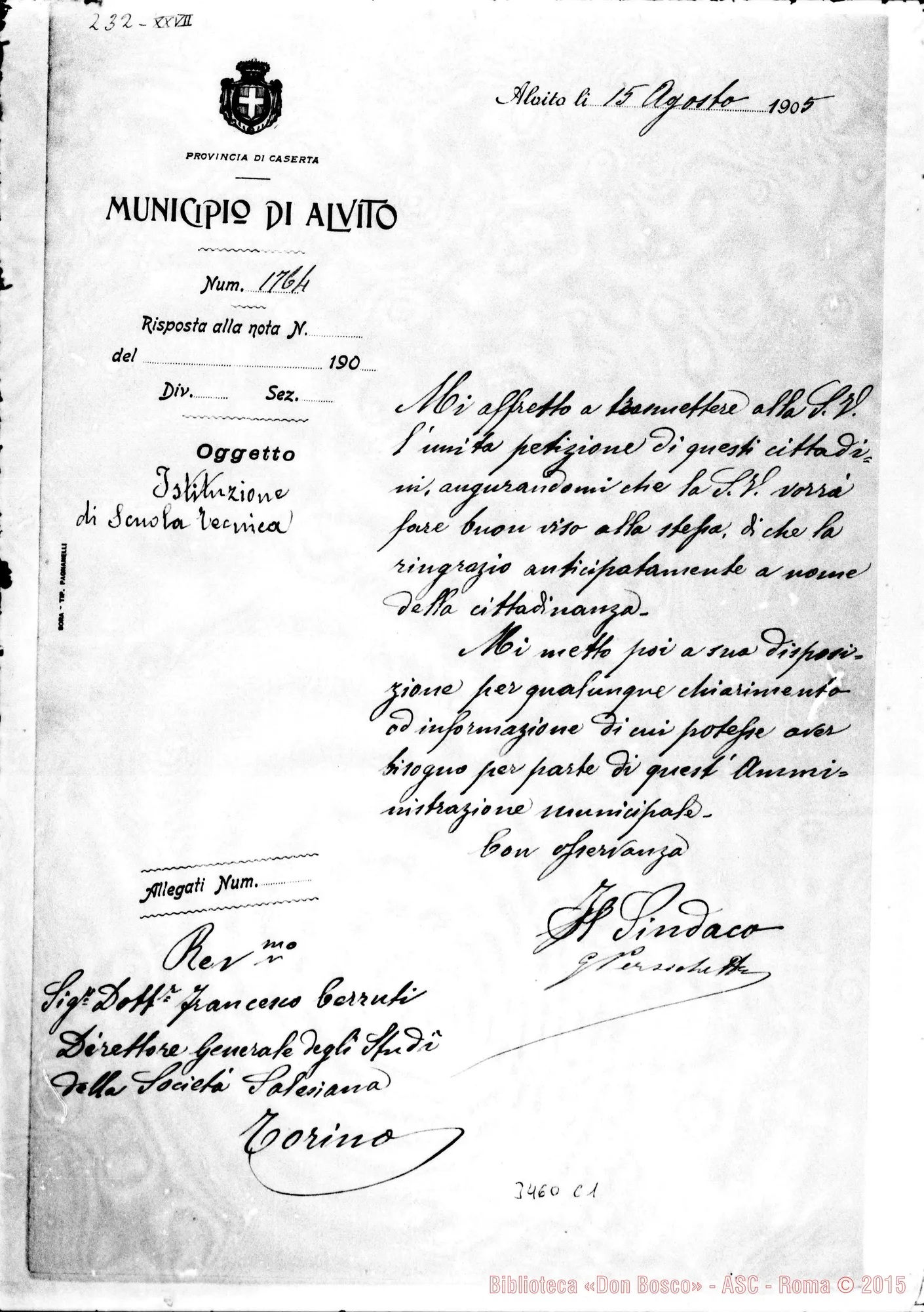 Fotogramma C 1 — Dal Municipio-Don Cerruti. Alvito, 15-08-1905