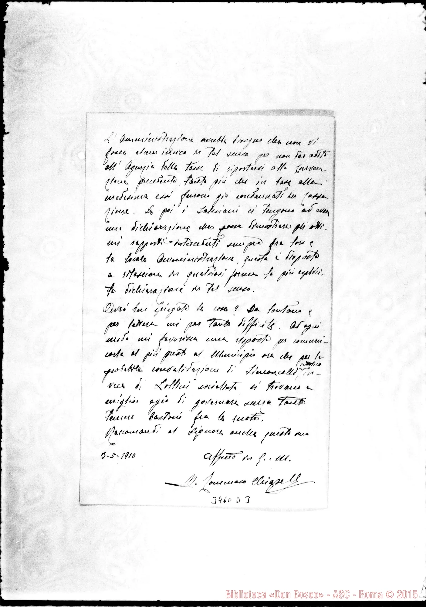 Fotogramma D 3 — Don Tommaso Chiapello-Don Rinaldi. Alvito, 3-05-1910