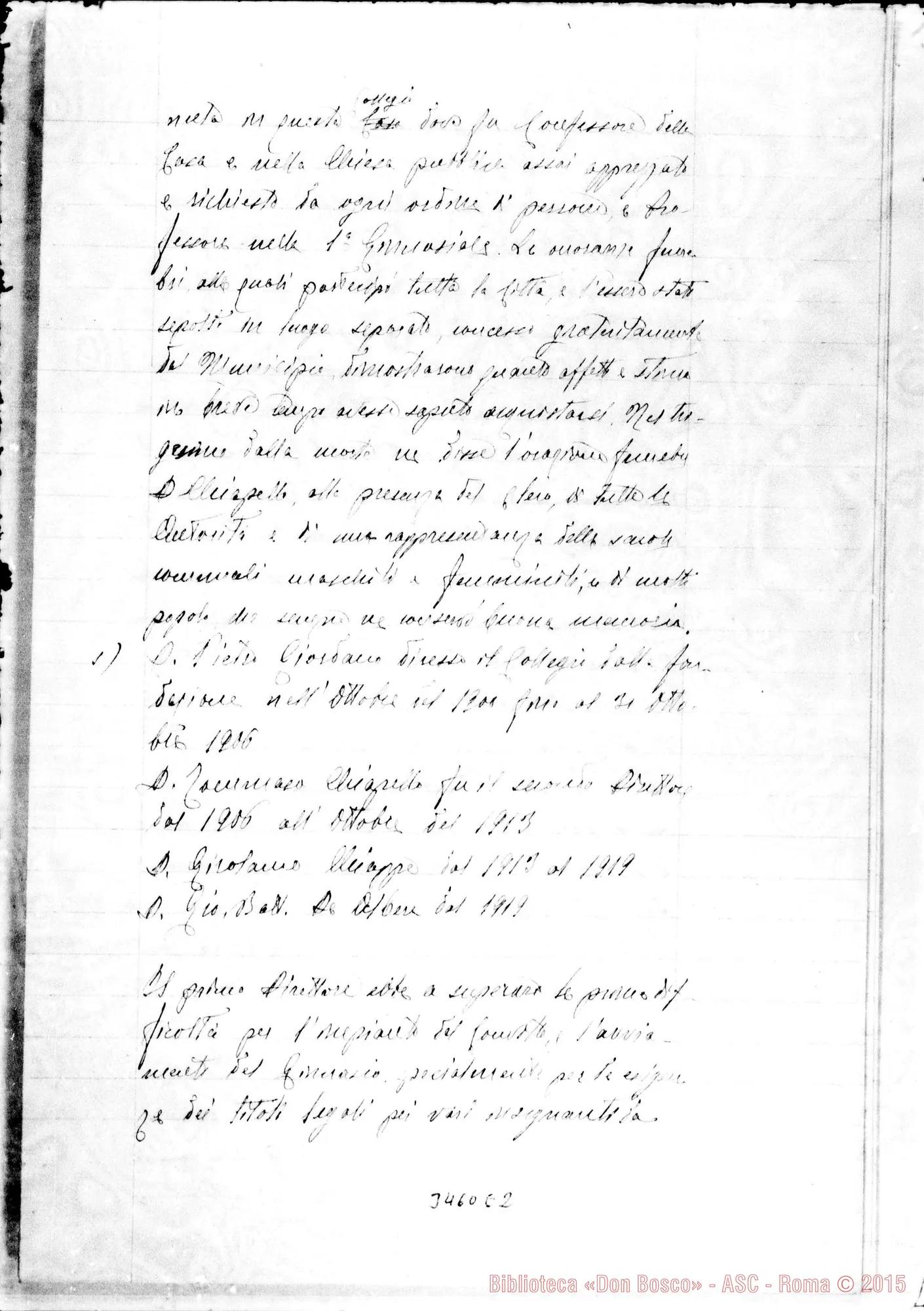 Fotogramma E 2 — Don Albera: Relazione sul Collegio di Alvito, il 18-09-1920