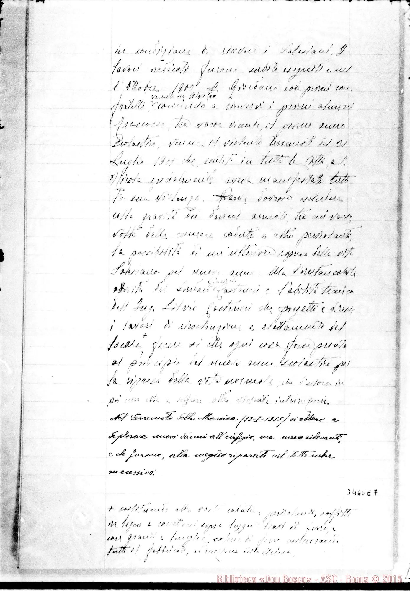 Fotogramma E 7 — Don Albera: Relazione sul Collegio di Alvito, il 18-09-1920