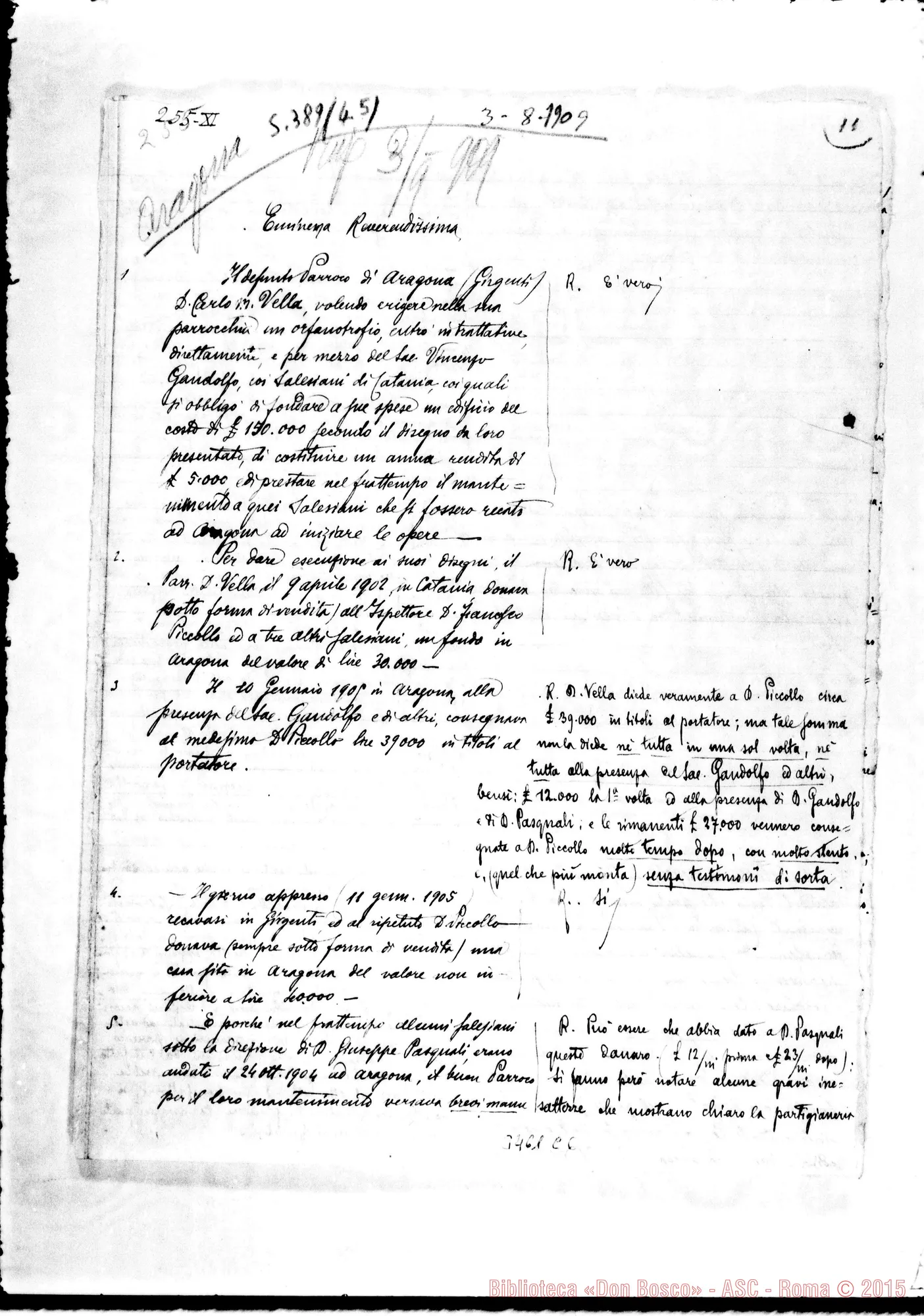Fotogramma C 6 — Don Calogero Licata-Card. Rampolla. Roma, 3-08-1909 Copia