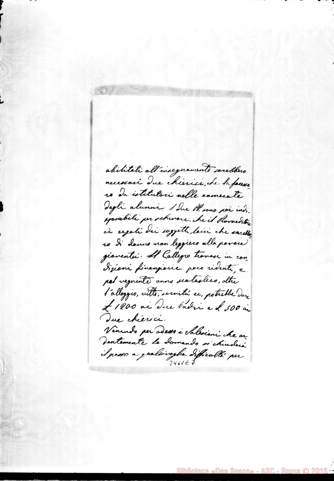 Fotogramma E 7 — Don Giuseppe Prestianni-Rev.mo Sig. Bronte, 18-08-1892 Autogr. Rua