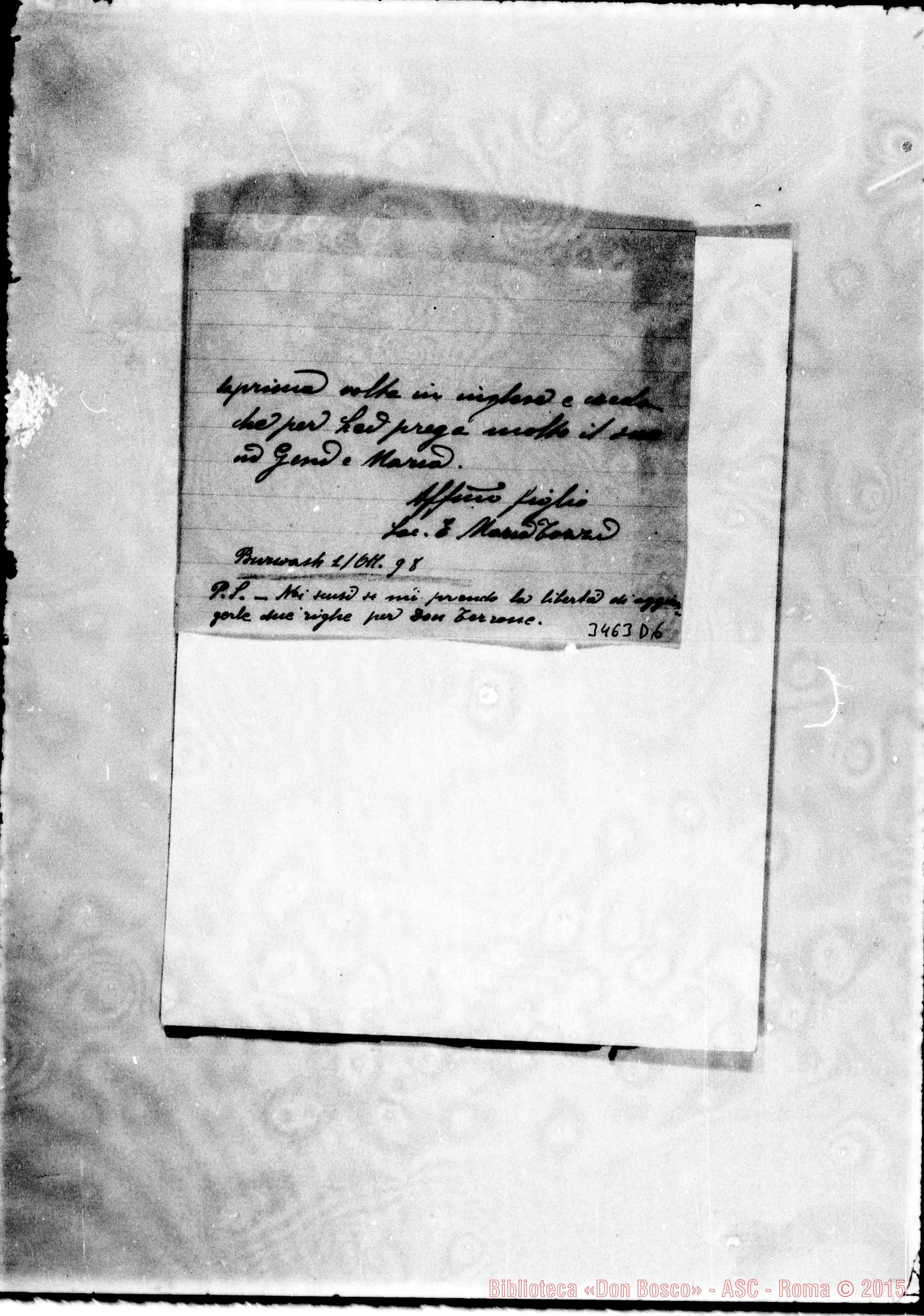 Fotogramma D 6 — Don Tozzi Enea-Don Barberis. Burwash, 1-10-1898
