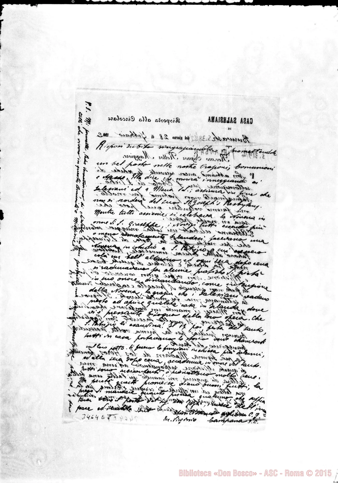 Fotogramma E 8 — Don Virginio Campana-Rettor Maggiore. Burwash, 28-02-1902