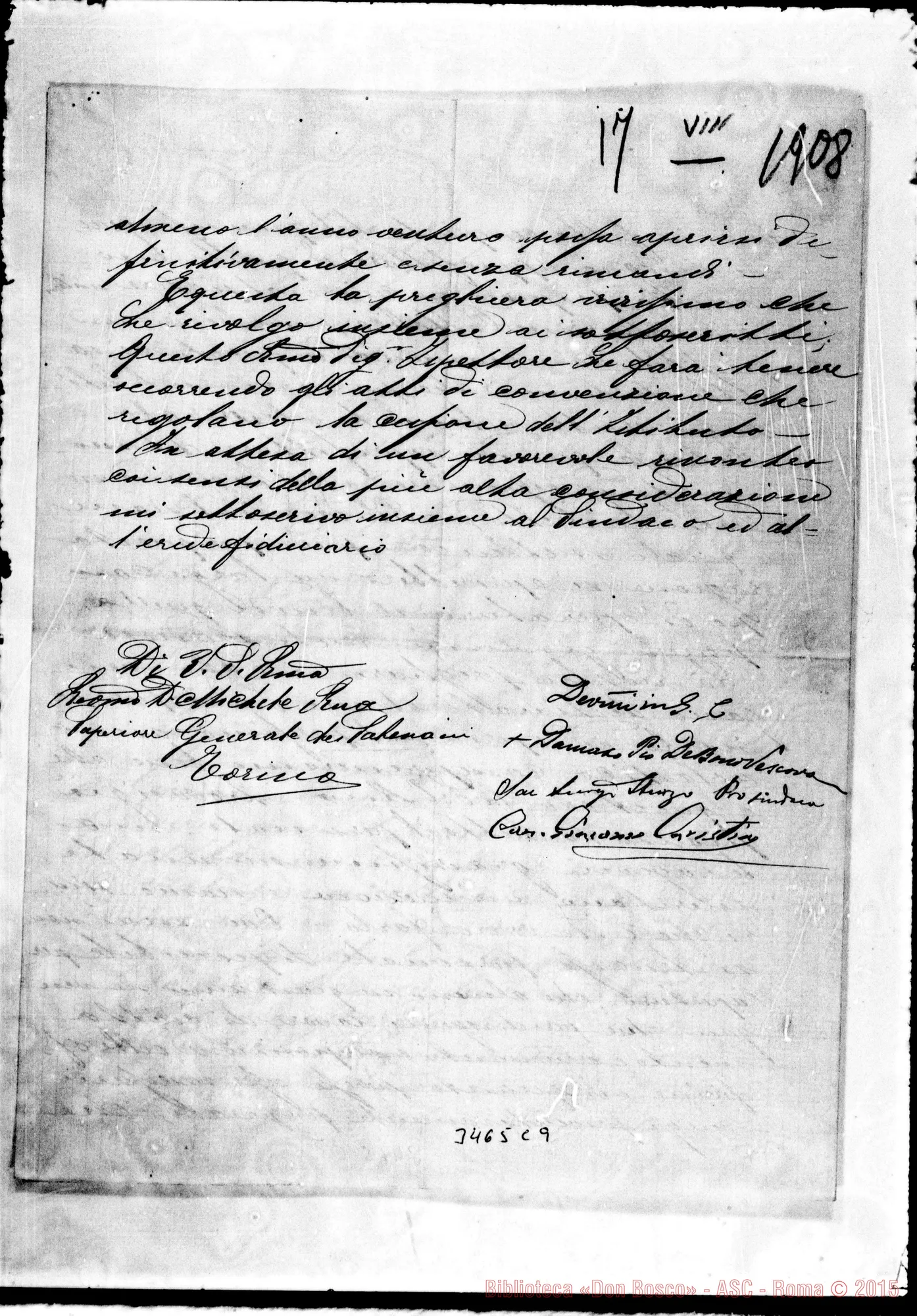 Fotogramma C 9 — Damaso Pio De Bono, vesc. Caltagirone-Don Rua, il 17-08-1908