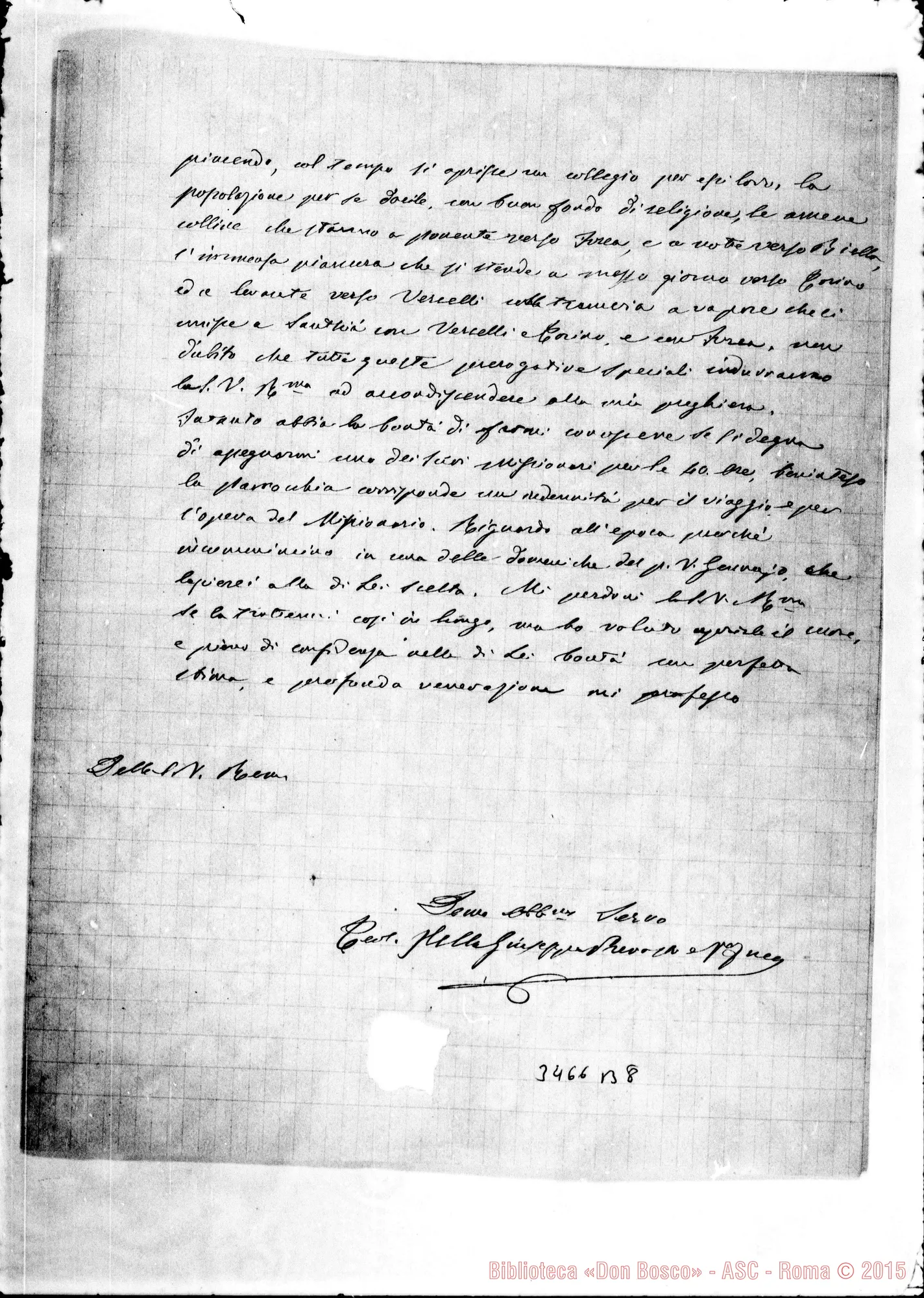 Fotogramma B 8 — Cavaglià: Teol. Velia Giuseppe, prevosto-Rev.mo Sig. Cavaglià, 17-11-1896 Autogr. Rua