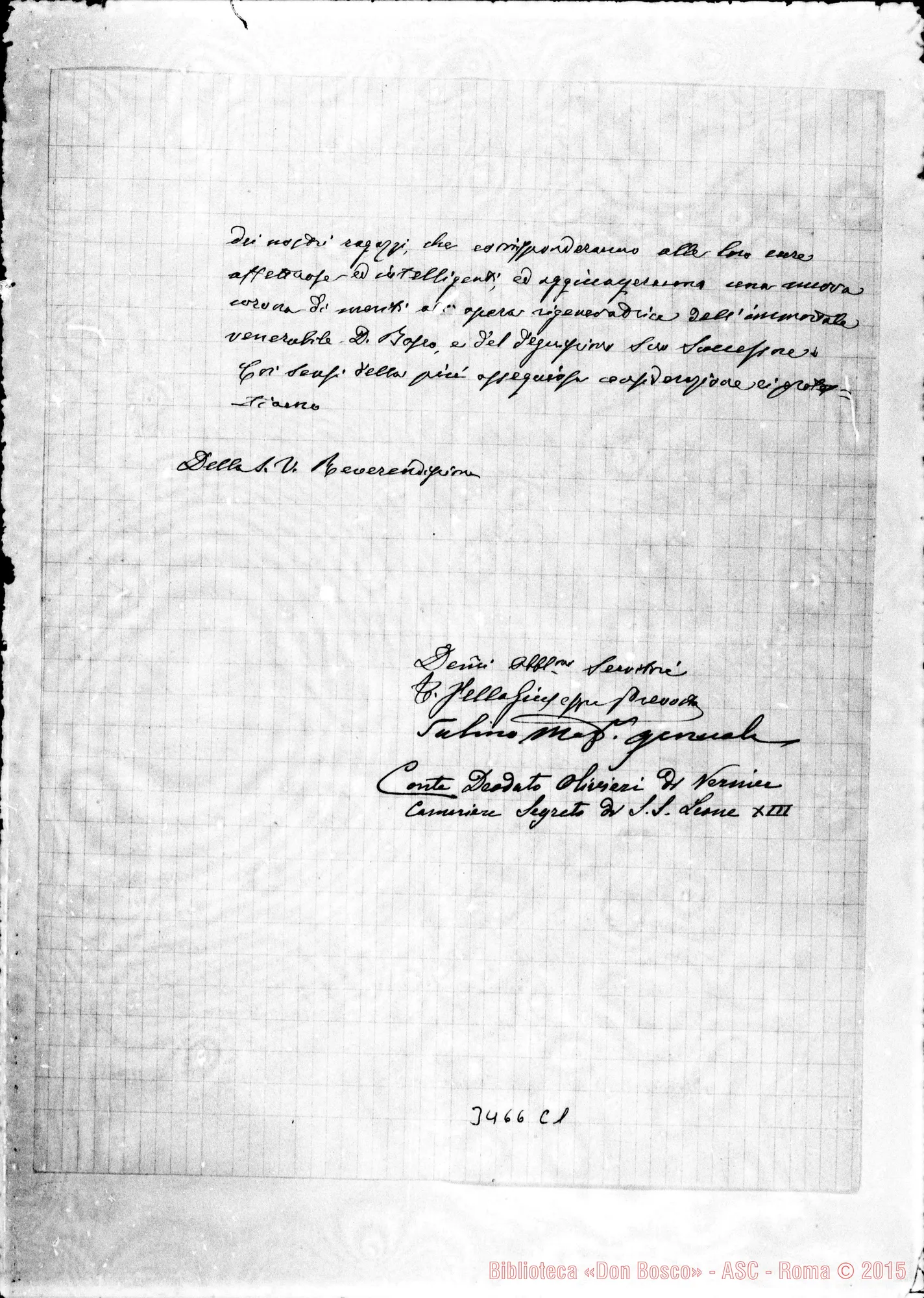 Fotogramma C 1 — Teol. Velia Giuseppe-Don Rua. Cavaglià, 9-08-1892 Autogr. Rua