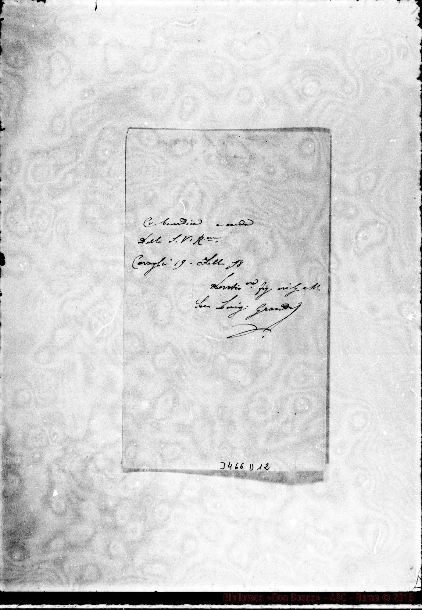 Fotogramma D 12 — Don Luigi Grandis-Don Belmonte. Cavaglià, 19-02-1898