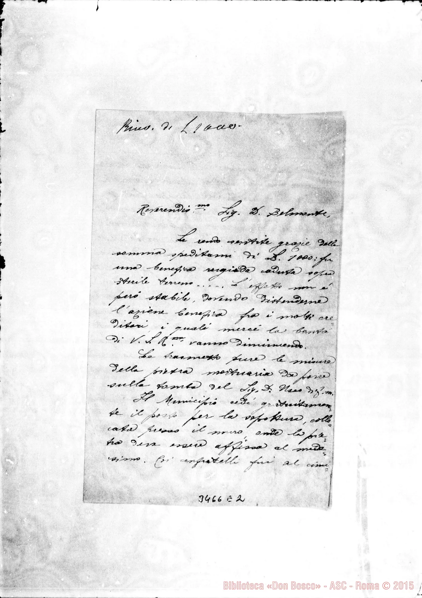 Fotogramma E 2 — Don Luigi Grandis-Don Belmonte. Cavaglià, 24-03-1898