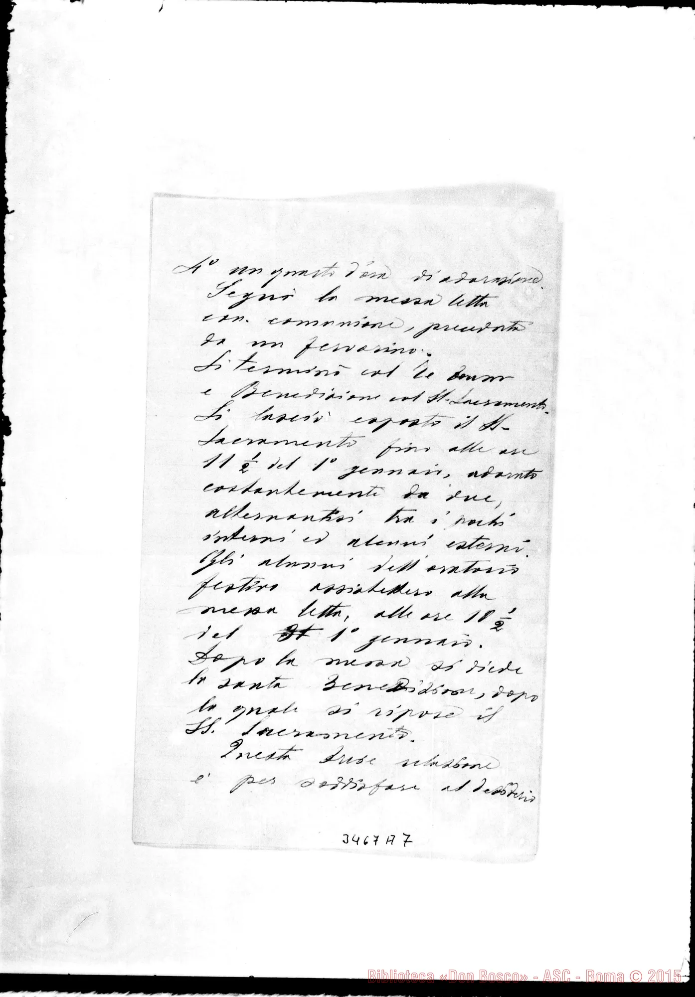Fotogramma A 7 — Don Fracchia Edoardo-Don Rua. Cavaglià, 8-01-1901 Autogr. Rua
