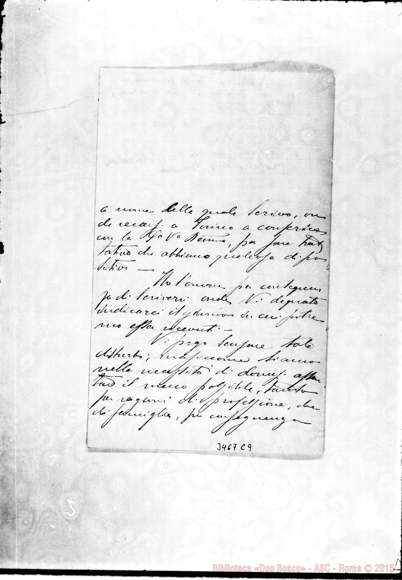 Fotogramma C 9 — Collesalvetti: Giuseppe Ricci-Don Rua. Collesalvetti, 28-07-1891 Autogr. Rua