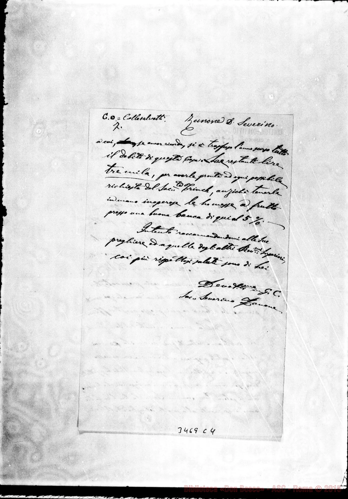 Fotogramma C 4 — Don Severino Zanone-Don Belmonte. Collesalvetti, 21-10-1899 Autogr. Rua