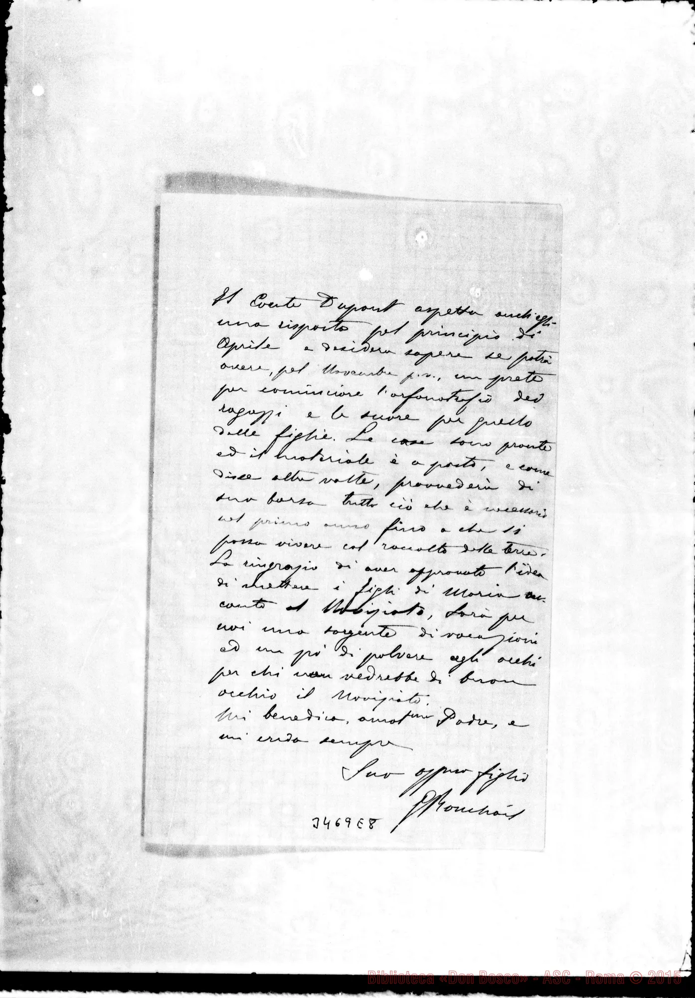 Fotogramma E 8 — Don Ronchail Giuseppe-Don Rua. Liège, 23-03-1897 Autogr. Rua