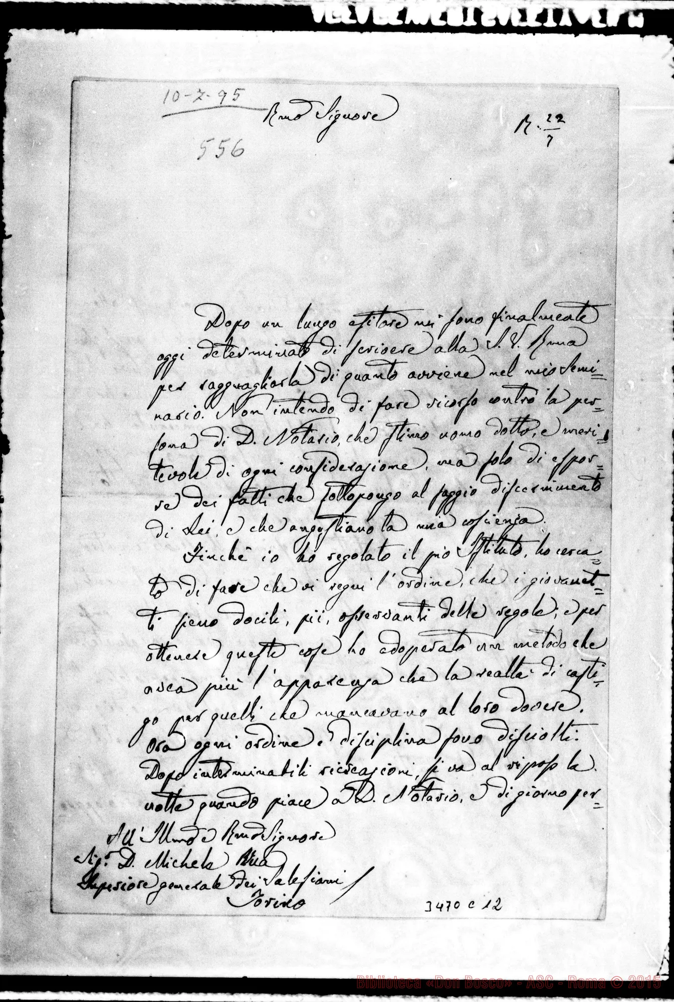 Fotogramma C 12 — Tullio Sericei, vesc.-Don Rua. Comacchio, 10-07-1895