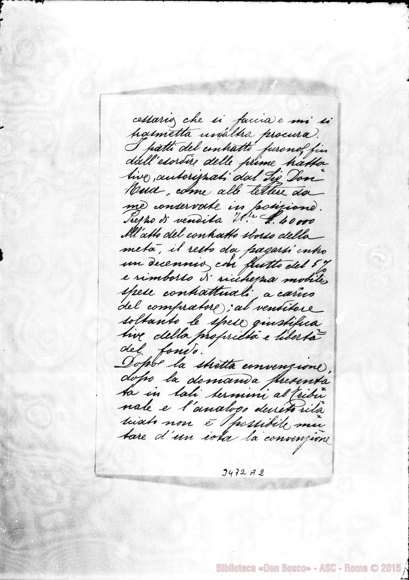 Fotogramma A 2 — Avv. Patrignani Callisto-Professore. Comacchio, 9-03-1898