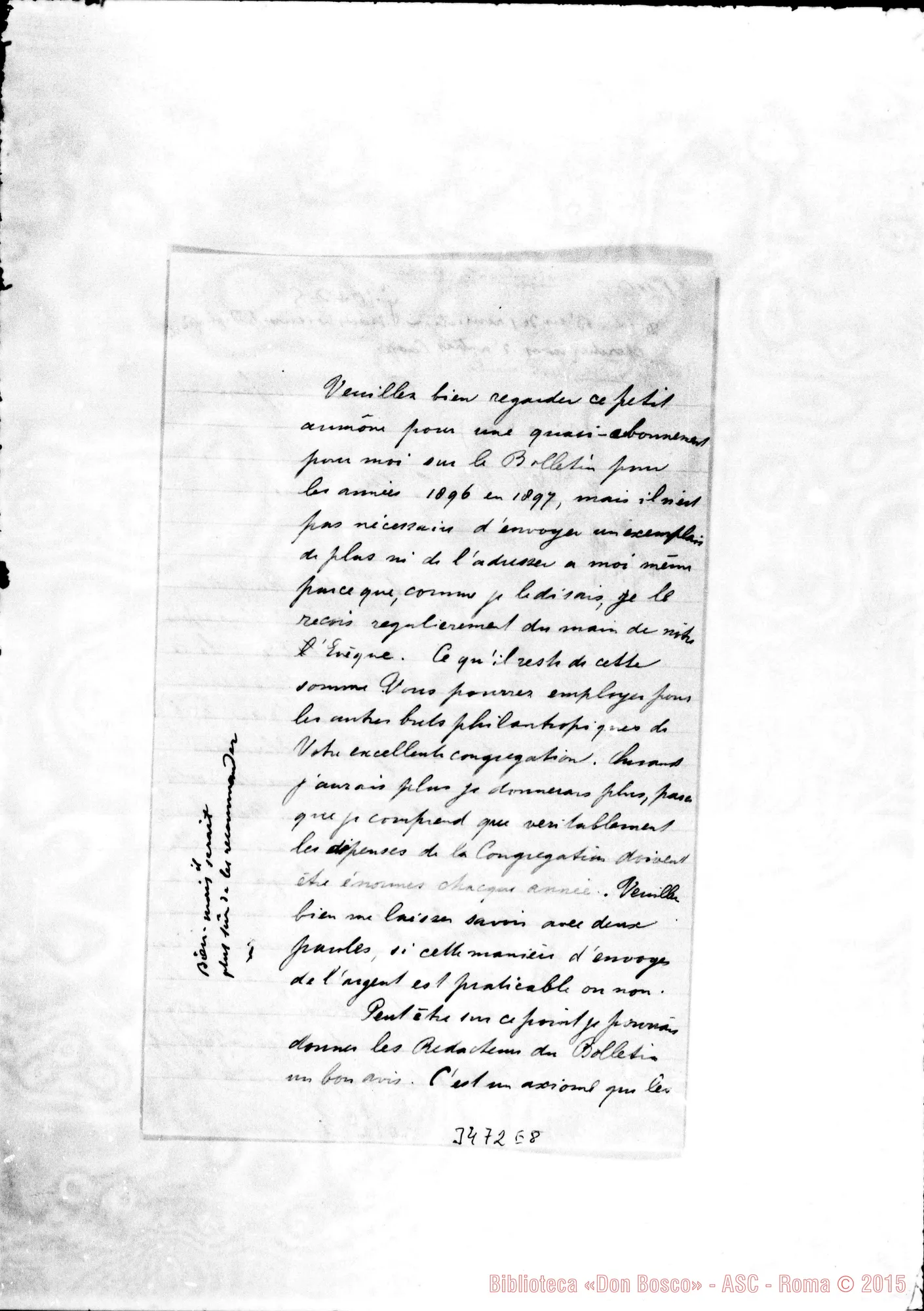 Fotogramma E 8 — A.H. Frie O.P.-Révérend Père. Curaçao, 10-01-1896 Autogr. Rua