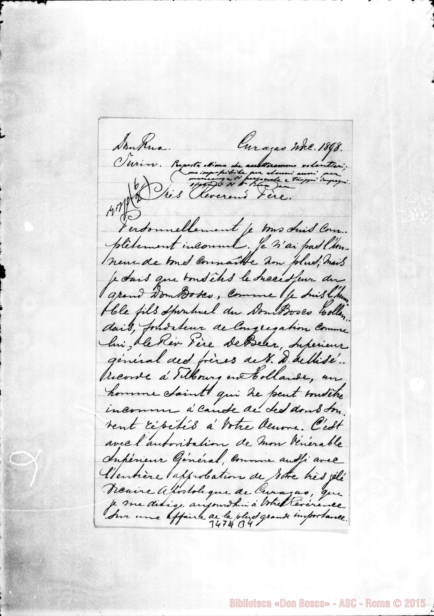 Fotogramma B 4 — Zwysen Victor-Révérend Père. Curaçao, 3-12-1898