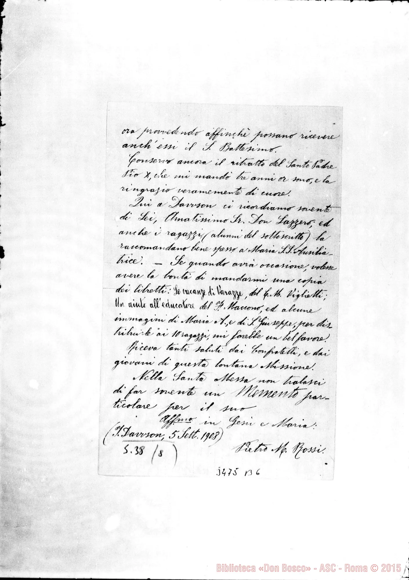 Fotogramma B 6 — Pietro Rossi, coad.-Don Lazzero. Dawson, 5-09-1908