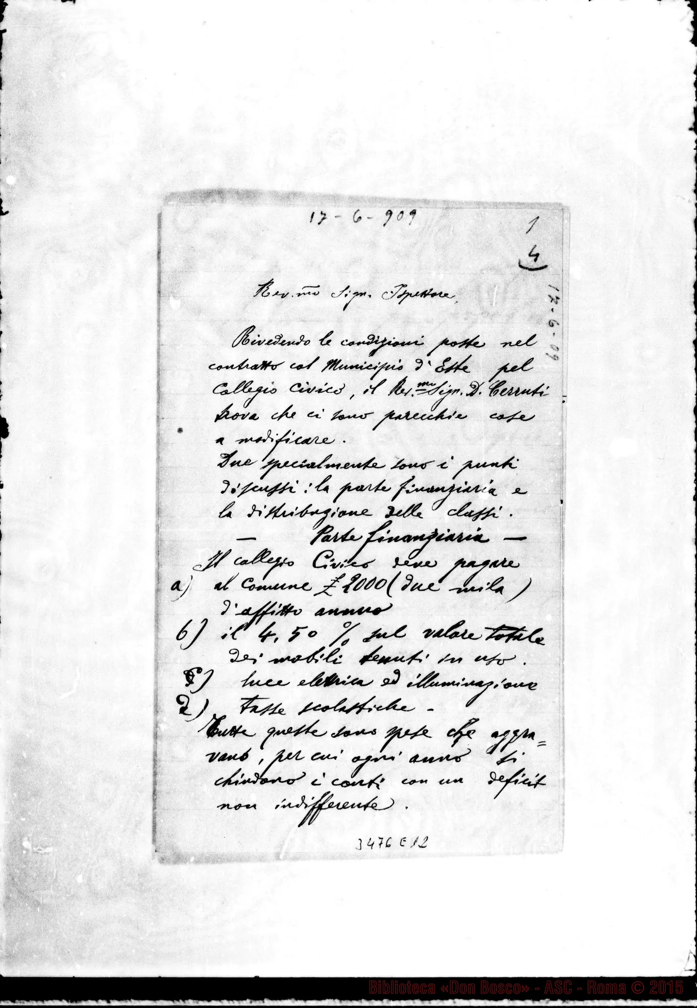 Fotogramma E 12 — Don Natale Signoretti-Ispettore. Este, 17-06-1909