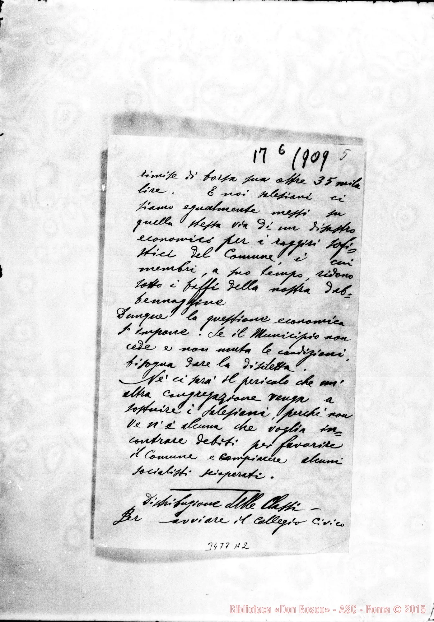 Fotogramma A 2 — Don Natale Signoretti-Ispettore. Este, 17-06-1909