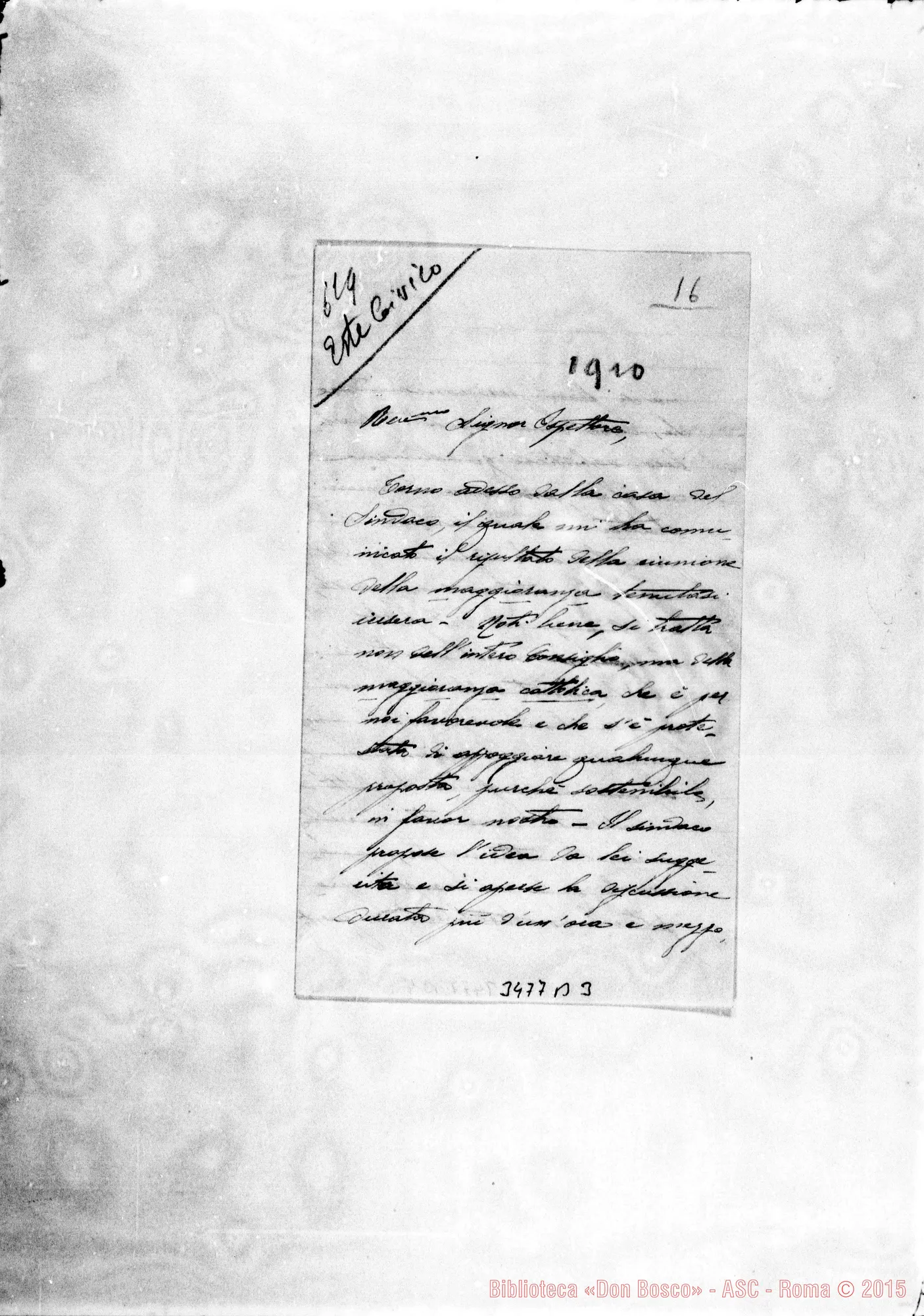 Fotogramma B 3 — Don Felice Mussa-Ispettore. Senza data
