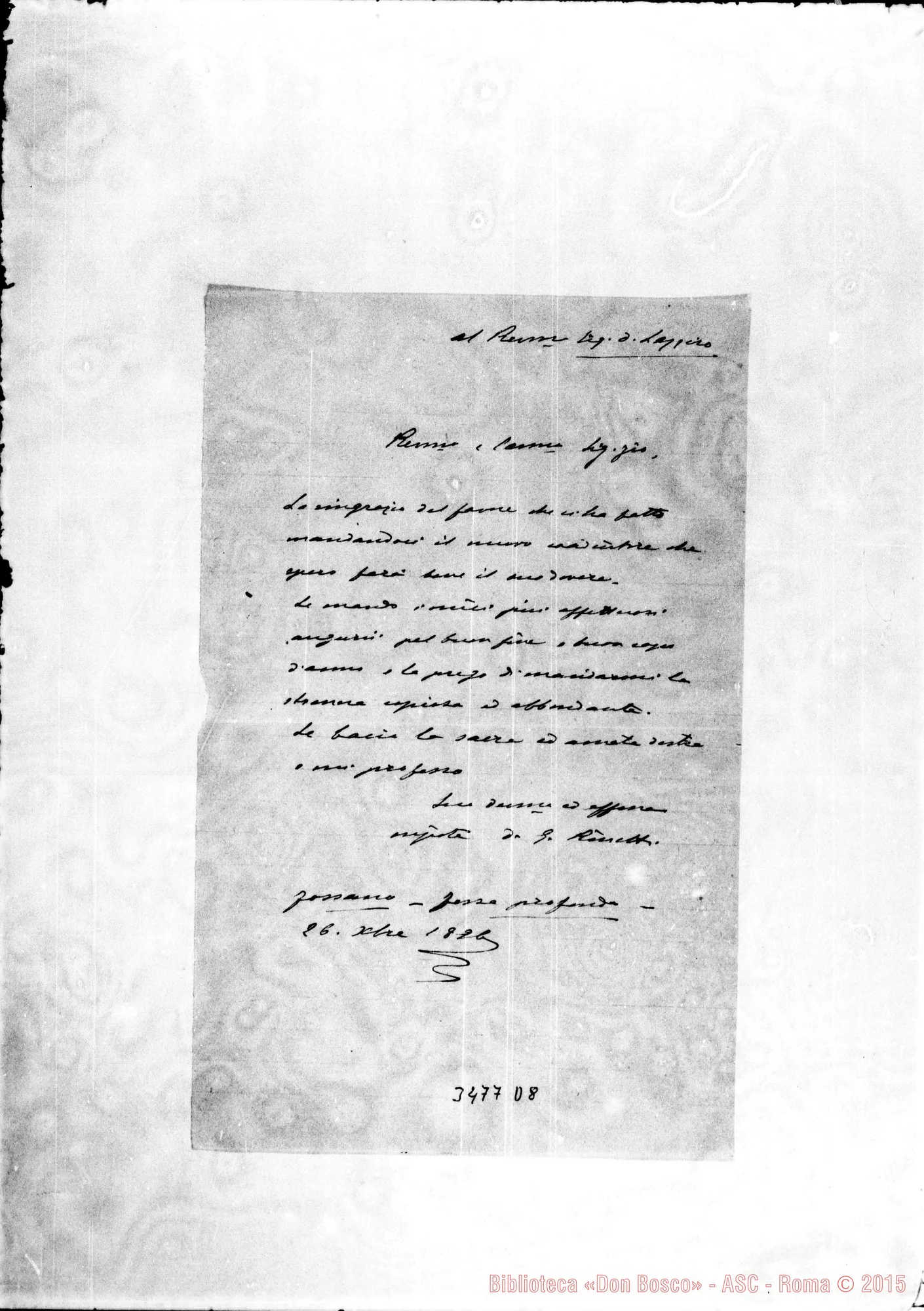 Fotogramma D 8 — Don Rinetti Giuseppe-Don Lazzero. Fossano, 26-12-1896