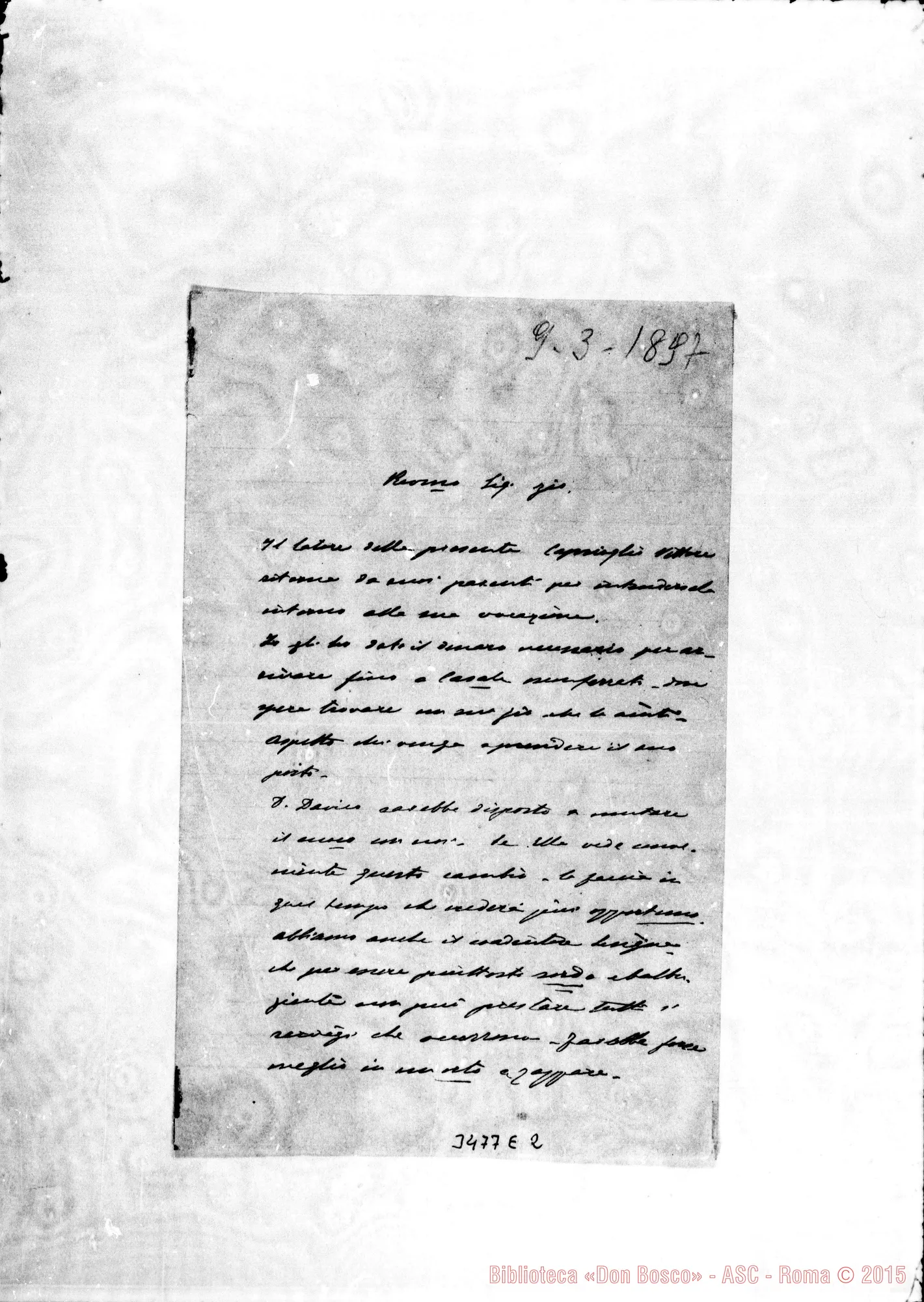 Fotogramma E 2 — Don Rinetti Giuseppe-Don Lazzero. Fossano, 9-03-1897