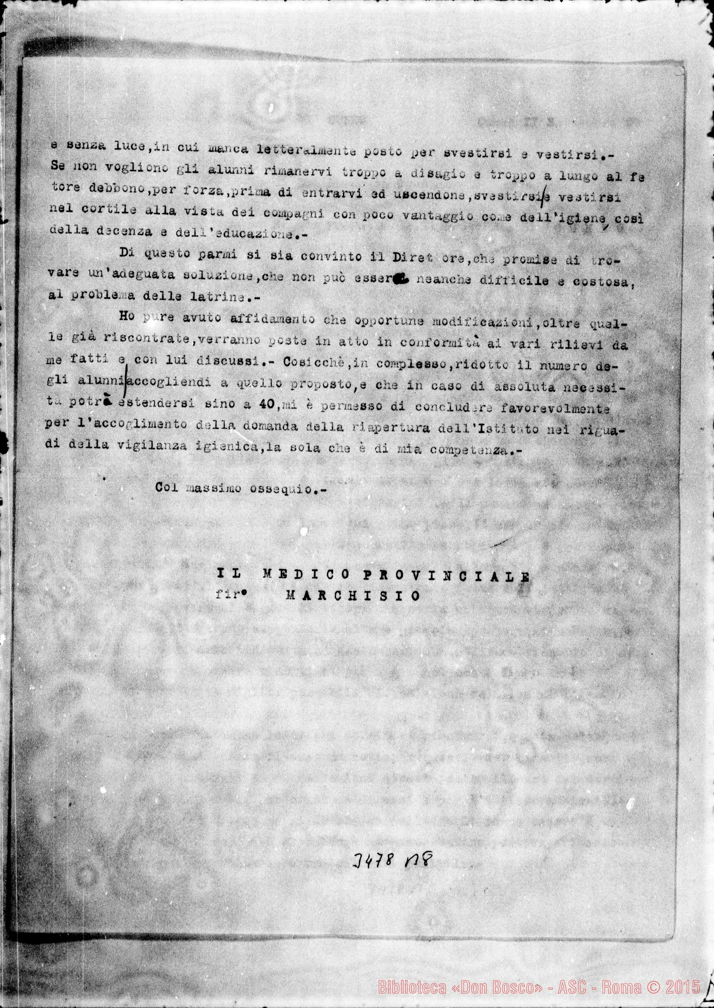 Fotogramma B 8 — Medico Provinciale-Istituto Don Bosco. Cuneo, 2-09-1907