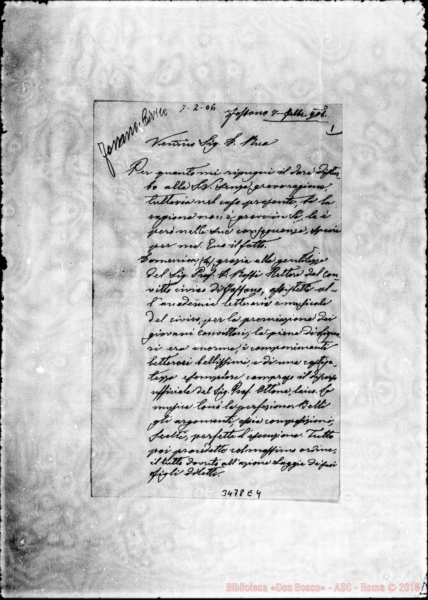 Fotogramma E 4 — Emiliano Manacorda, vesc.-Don Rua. Fossano, 7-02-1906