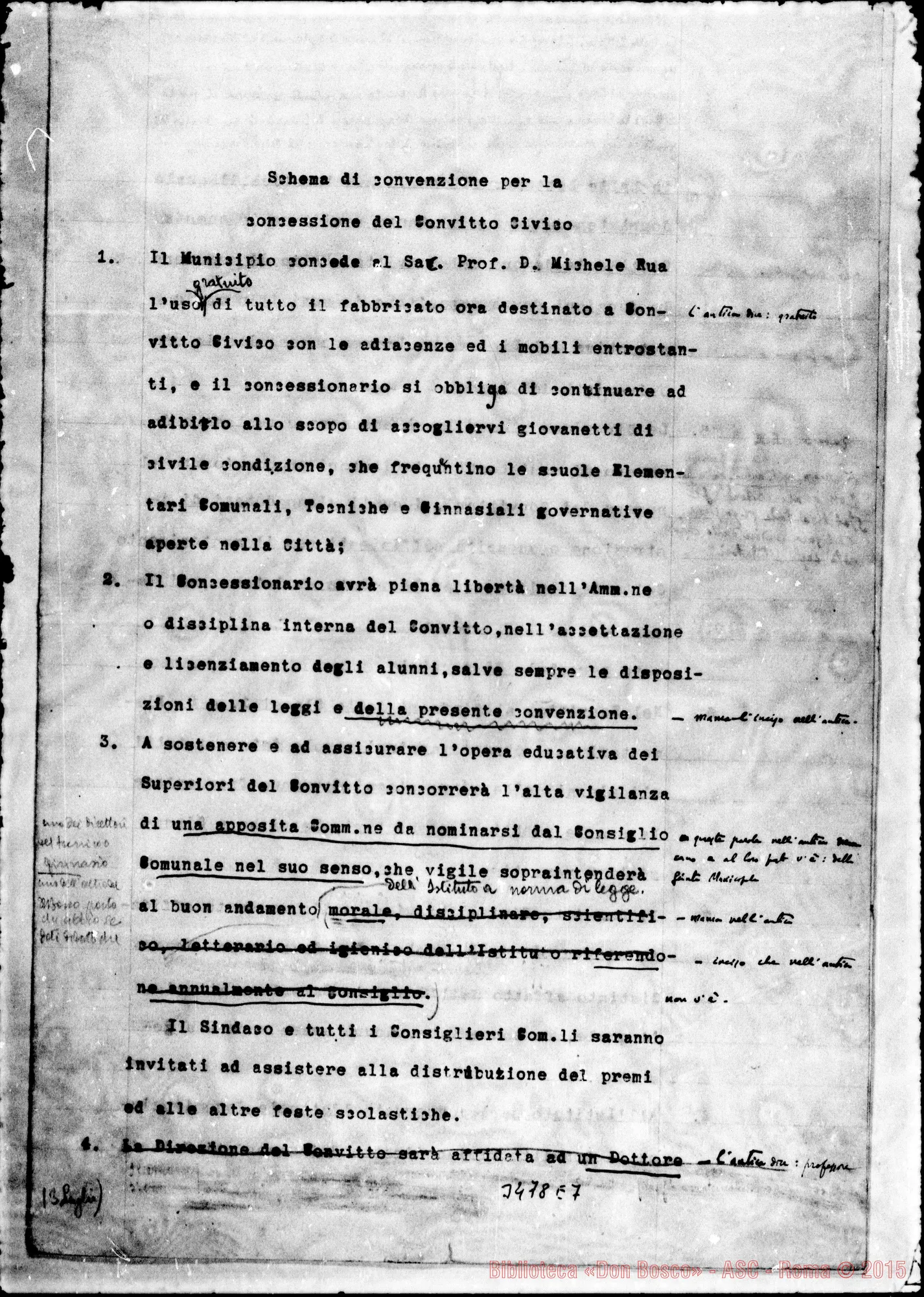 Fotogramma E 7 — Convenzione: brutta copia, bella copia, estratti