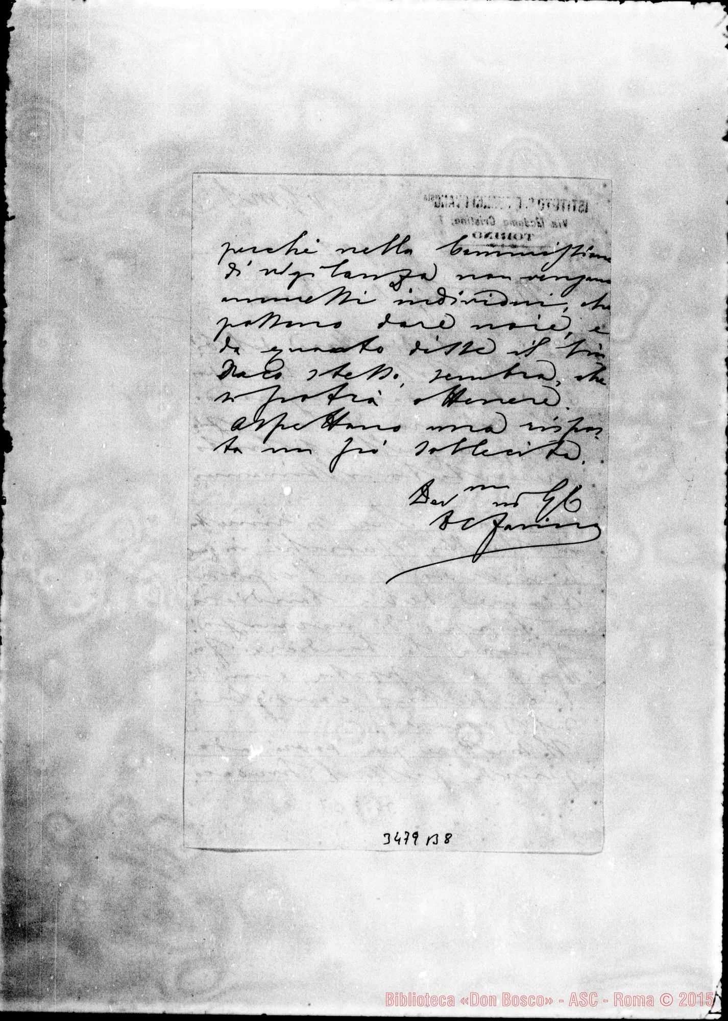 Fotogramma B 8 — Don Carlo Farina-Don Rua. Torino, 5-09-1909