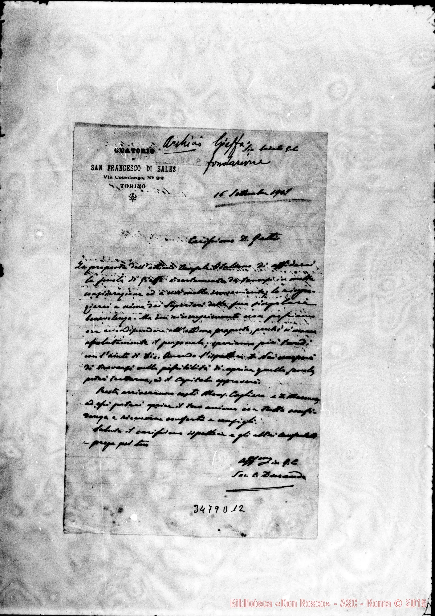 Fotogramma D 12 — Don Durando-Don Gatti. Torino, 16-09-1905