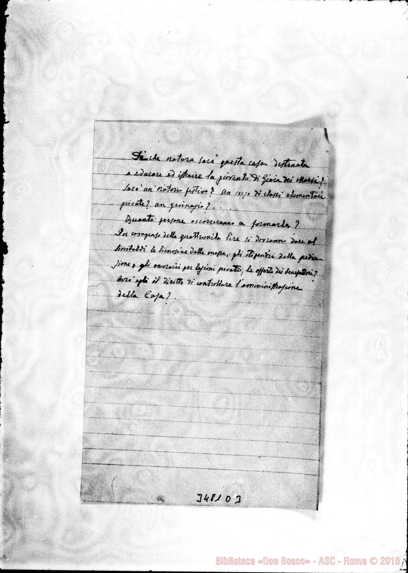 Fotogramma D 3 — Sinibaldi-Don Scappini, il 4-05-1908. Postilla di Scappini E Berte.