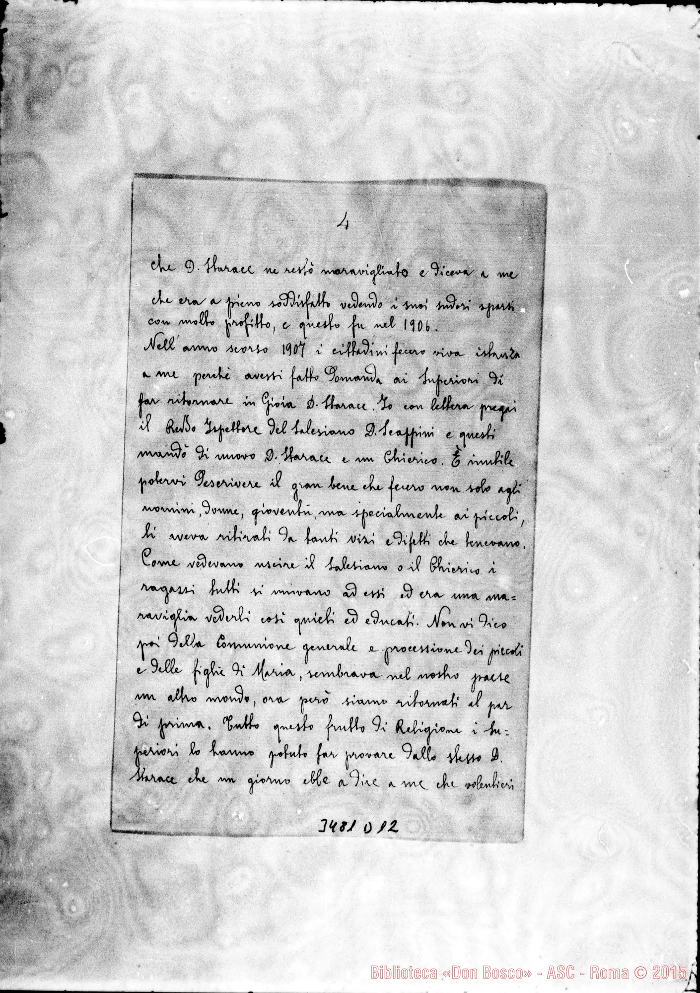 Fotogramma D 12 — Ch. Fazi Francesco-Rev.mo Sig. Senza data