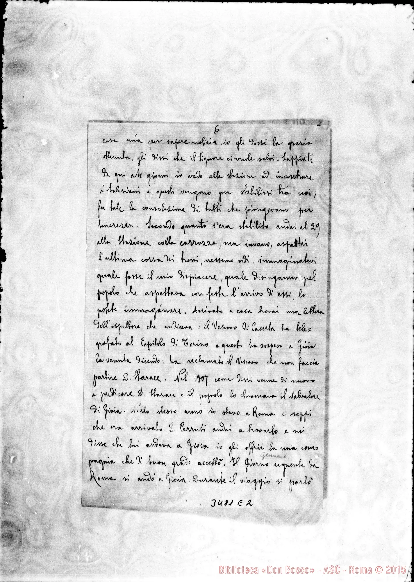 Fotogramma E 2 — Ch. Fazi Francesco-Rev.mo Sig. Senza data