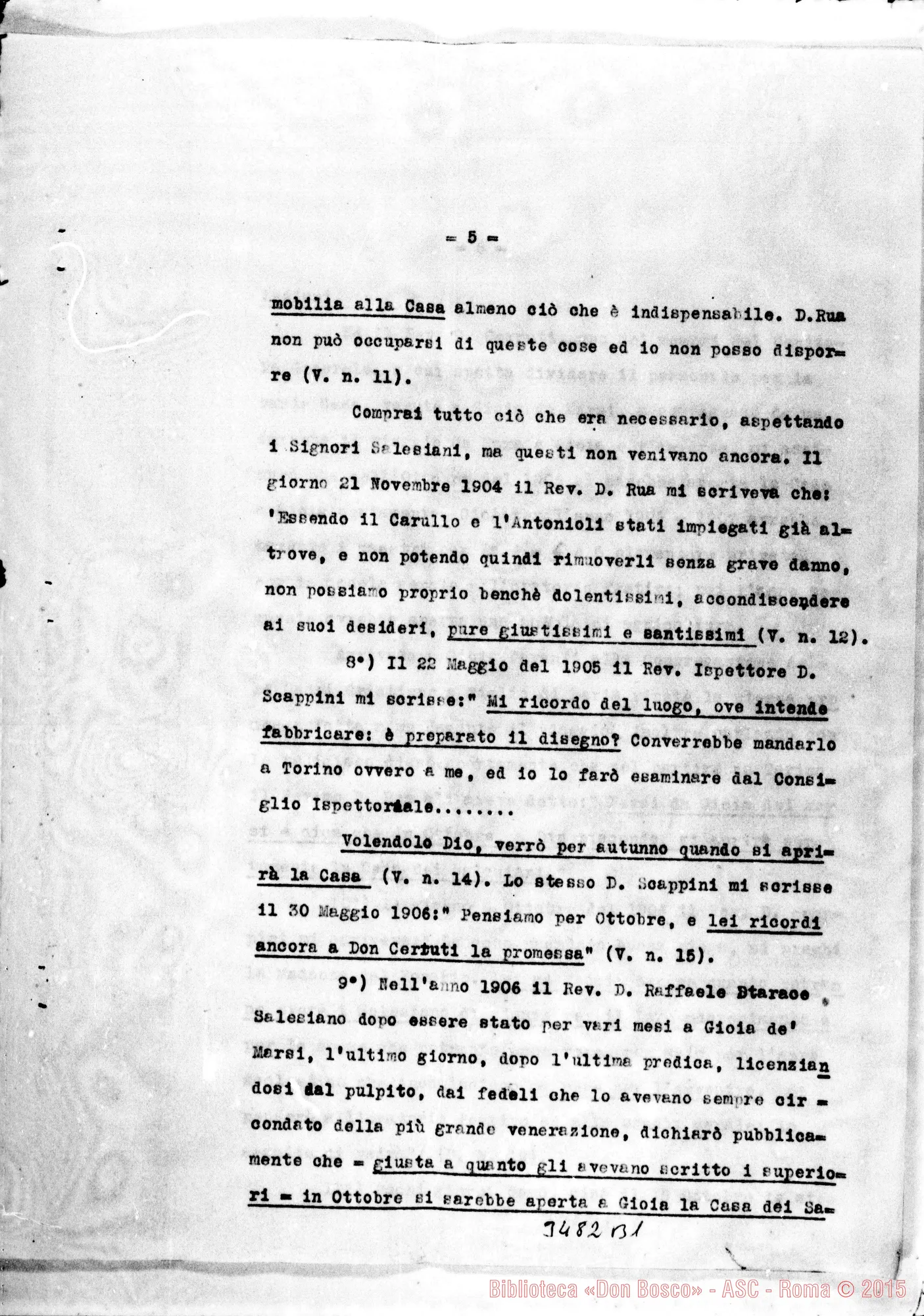Fotogramma B 1 — Sinibaldi-Eminentissimo Principe. Roma, 30-01-1909